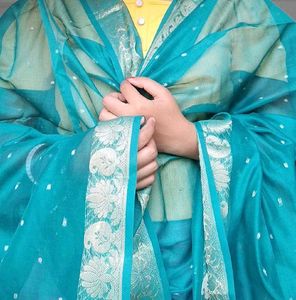 Sea Green &amp; Gold Detail Dupatta