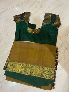 Kanchipuram Mustard Silk Saree