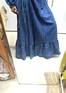 Denim Wrap Maxi Dress