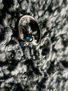 Vintage Silver Ring with Blue Gems