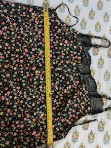 Floral Cami Top with Lace Trim