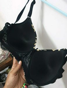 Animal Print Lace Detail Bra
