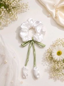 Elegant Satin Scrunchie with tulip