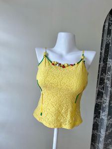 Yellow Floral Camisole Top