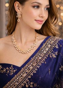 Elegant Floral Necklace & Earring Set