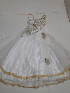 White & Gold Embellished Dress