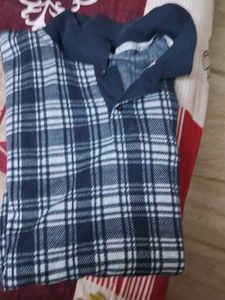 Men's Blue Plaid Collared Shirt