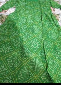 Beautiful Green Bandhani Gown