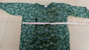 Green Leaf Print Dress