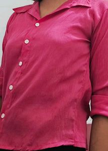 Vibrant Pink Collared Shirt
