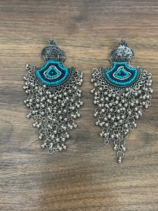 Blue Pearls Silver Earrings