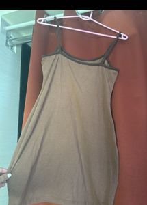 Casual Brown Spaghetti Strap Dress