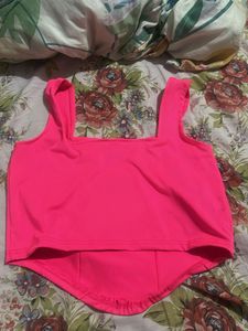 Hot Pink Corset Crop Top