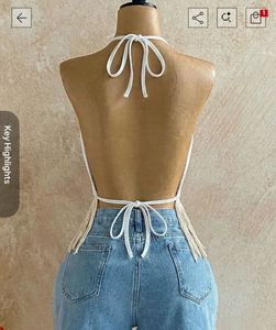 Boho Fringe Halter Neck Top