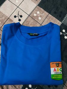 Blue T-Shirt with "ABC INDIA" Print