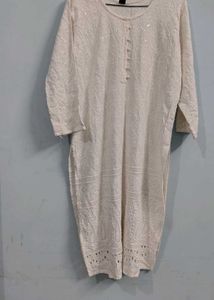 chiken kari sequence white kurta cotton