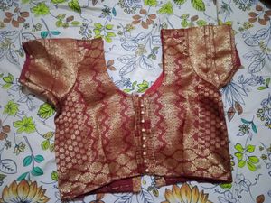 Maroon Brocade Blouse font open