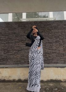 Stylish Zebra Print Saree