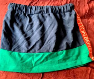 Colorblock Drawstring Skirt