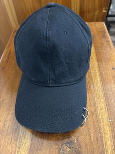 Stylish Navy Baseball Cap with Ring Detail