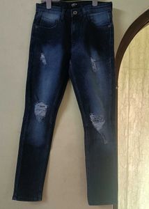 Ripped Blue Dark Wash Jeans
