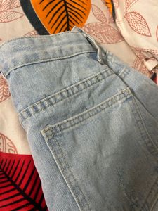 Distressed Light Wash Denim Shorts