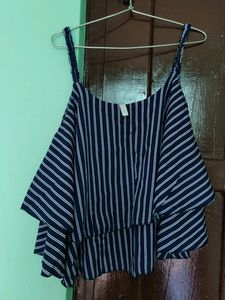 Striped Off-Shoulder Ruffle Top
