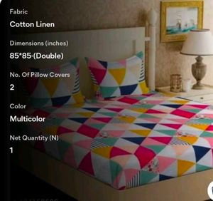 Colorful Cotton Linen Double Bed Sheet Set