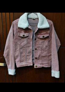 Pink Sherpa Lined Denim Jacket