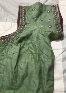 Embroidered Sage Green Blouse