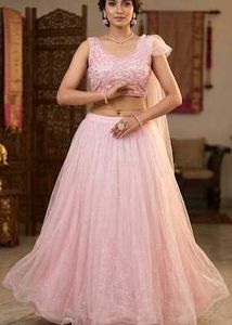 Pretty Pink Sequined Lehenga Set