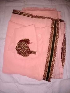 Combo Elegant Peach Saree with Embellishe