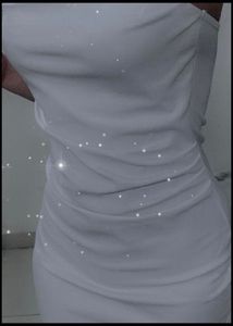Chic White Ruched Slip Dress
