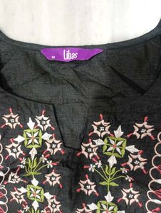 Embroidered Black Kurta