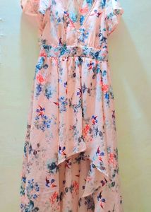 Light Peach Flower Dress For Girl 30 Bust