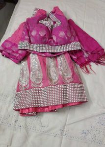Stunning Pink Embroidered Lehenga Choli Set