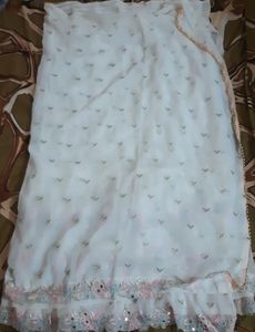 Gorgeous White Frill Saree
