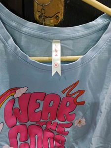 Light Blue Graphic Print T-Shirt