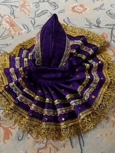 Purple & Gold Krishna Idol Dress