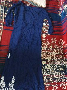 Elegant Navy Blue Embroidered Gown