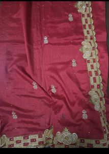 Elegant Red Embroidered Saree