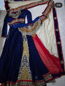 Elegant Blue & Cream Lehenga Choli