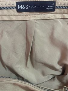 M&amp;S Beige Pencil Skirt