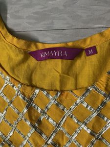 Festive Yellow Gota Work Anarkali Kurti