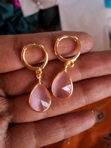Elegant Pink Teardrop Earrings