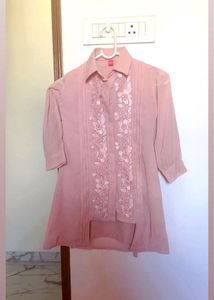 Embroidered Pink Kurta pant