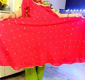 red color ka frock suit fullumbrella with salwar