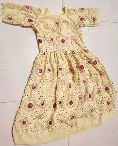 Embellished cream Ethnic Frock