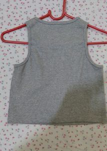 y2k Grey Ribbed Tank Top