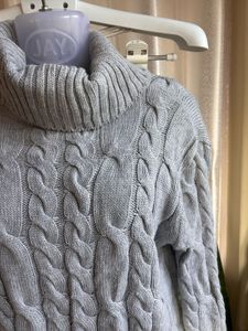Imported Cable Knit Turtleneck Sweater